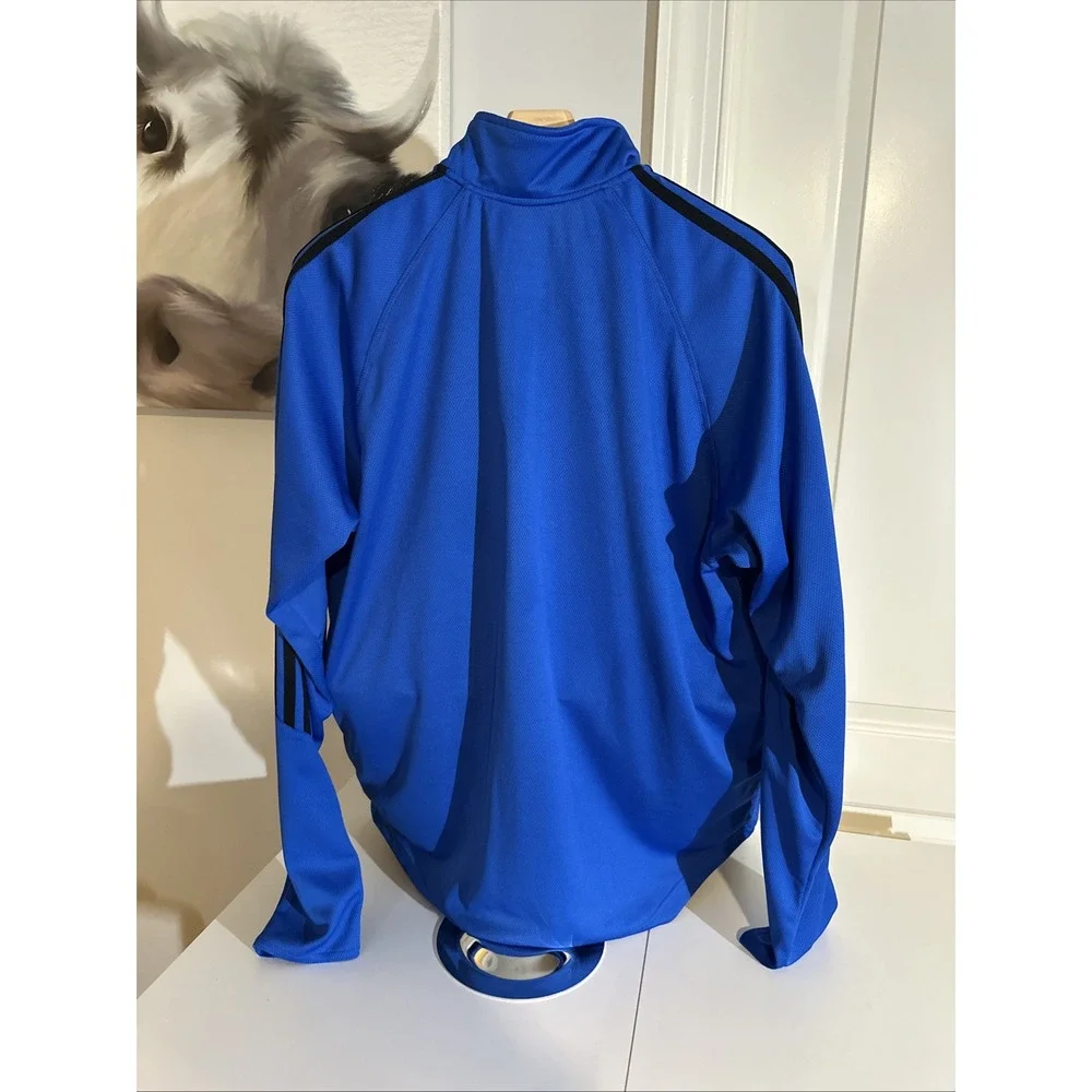 Adidas Men's Large Long Sleeve Blue Athletic‎ Shirt 1/4 Zip Front